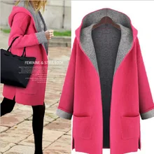 Весна и осень, стиль, яркие цвета, большой размер, свободный Приталенный кардиган, Европа и Америка, толстый мм, шерстяной Тренч Co