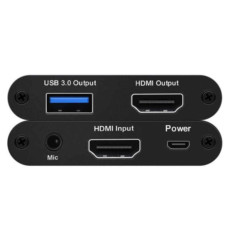 USB3.0 HDMI 1080P 60 Карта видеозахвата ключ записывающее устройство для игр коробка USB 3,0 PC потоковая прямая трансляция MIC вход ТВ выход