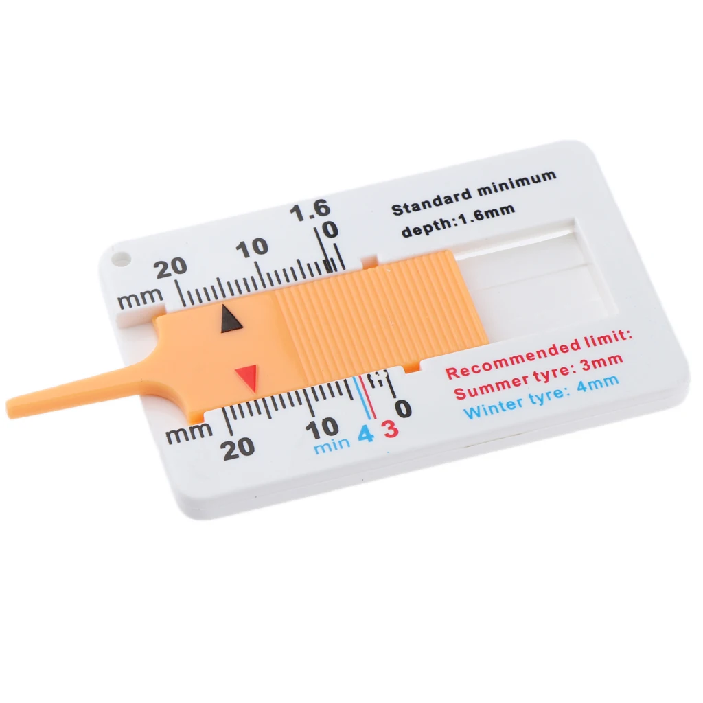 Car Motorcycle Tyre Tread Ruler Depth Gauge Meter Wheel Measuring Tool