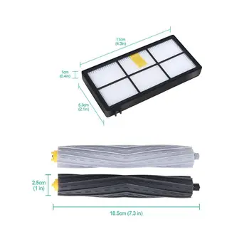 

Roller Brush Hepa Filter Side Brush Replacement Parts Set for Roomba 800 Series P0RE