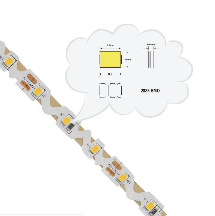 [Seven Neon] DC24V 10 Вт 60led/M 8 мм FPBC Z форма белый/теплый белый/натуральный белый сильный яркий светодиод SMD 2835 Гибкая светодиодная smd полоса