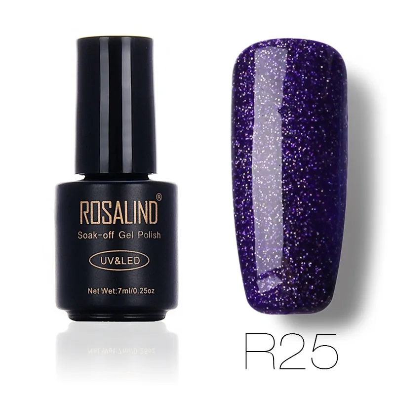 ROSALIND лак для ногтей 7 мл цветной клеевой гель лак для ногтей Клей фототерапия гель Радужный цвет 29 цветов - Цвет: R25