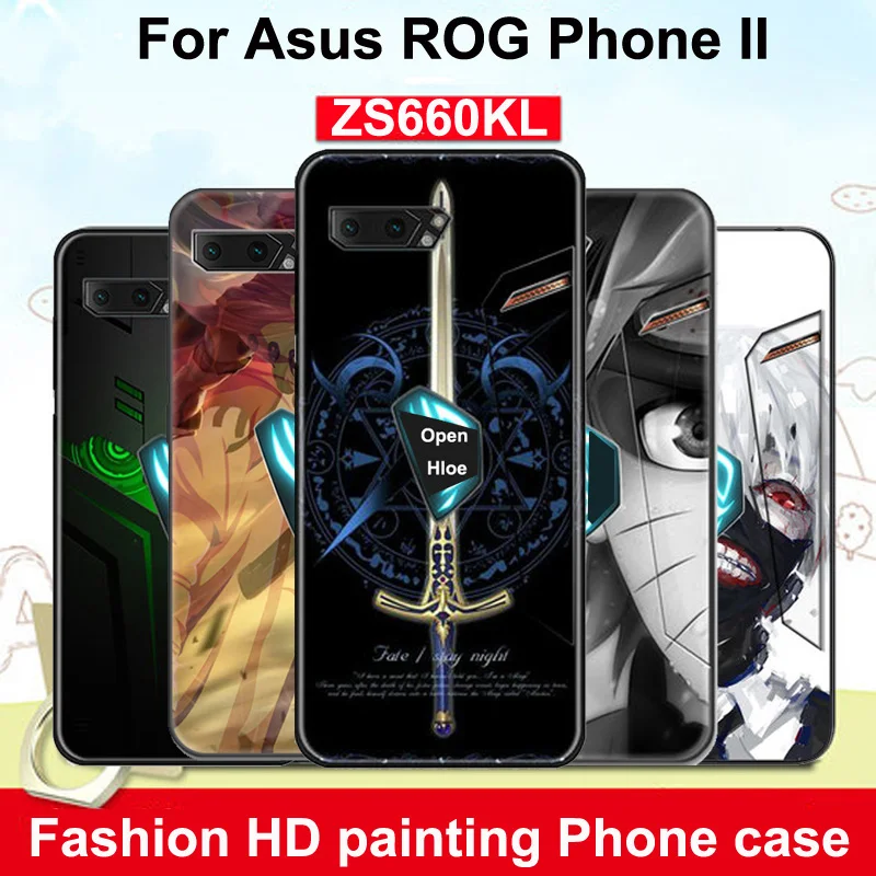 Для ASUS ROG Phone II чехол ROG2 горячий мультяшный игровой Узор Матовый Мягкий силиконовый чехол для телефона Чехлы для ASUS ROG Gaming Phone 2