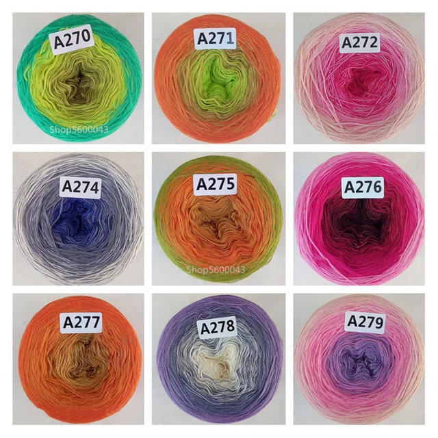 300g/group Organic Cotton Blended Yarn Gradient Color Cake Yarn Crochet  Shawl Scarf Sweater Thread DIY Handmade Knitting Yarn - AliExpress
