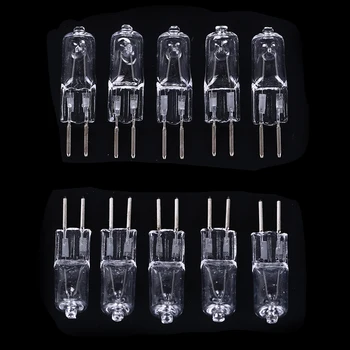 

5pcs/lot Halogen Lamp Beads Yellow Light Color Clear Bulbs G5.3 220V 35W 50W Halogen Bulbs Crystal Light Machine Work Lamp