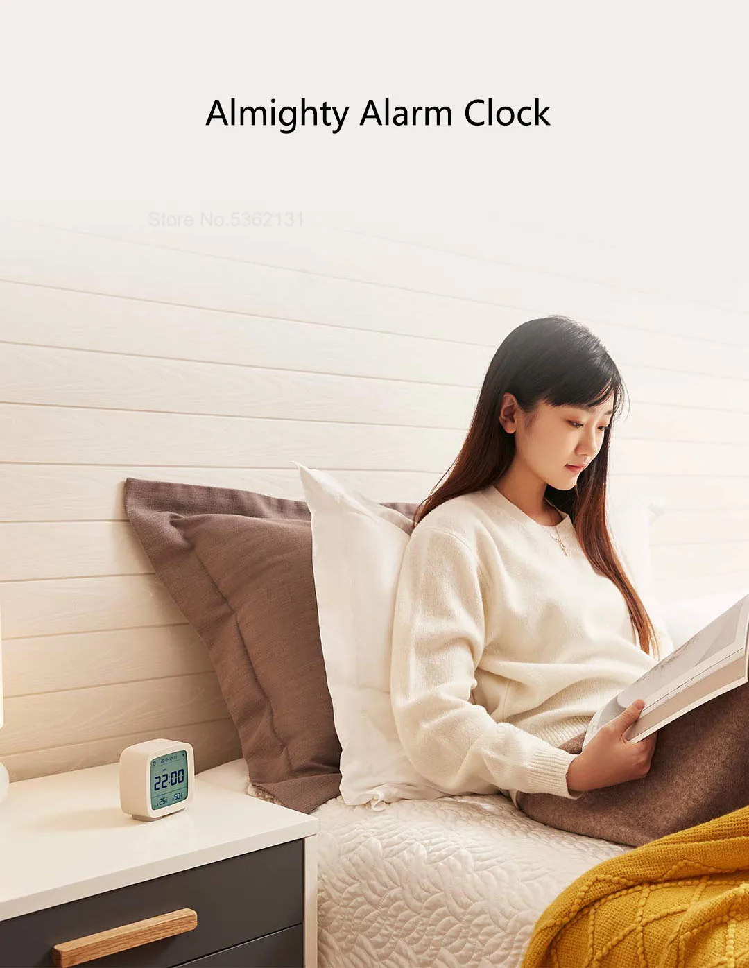 Xiaomi Qingping Bluetooth будильник мониторинг температуры и влажности Ночной светильник с дисплеем ЖК-экран работа с Mijia App