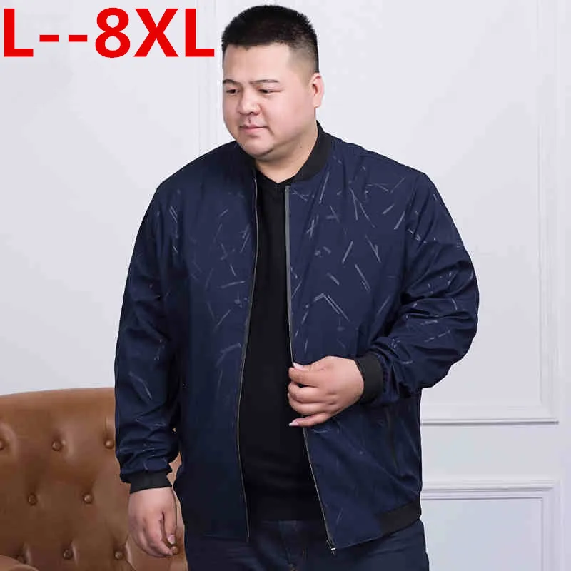 Мужская тонкая куртка-бомбер 10XL 8XL 6XL Повседневная однотонная куртка свободного