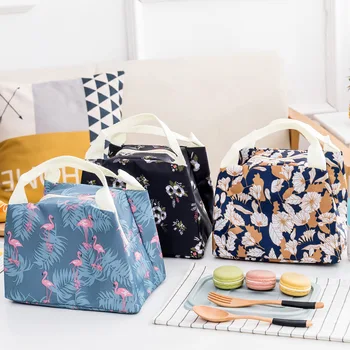 

Korean Printing Isothermal Bag Food Cooler Outdoor Women Men Zipper Thermal Bag For Snack Lunch Box Bag For School Kids