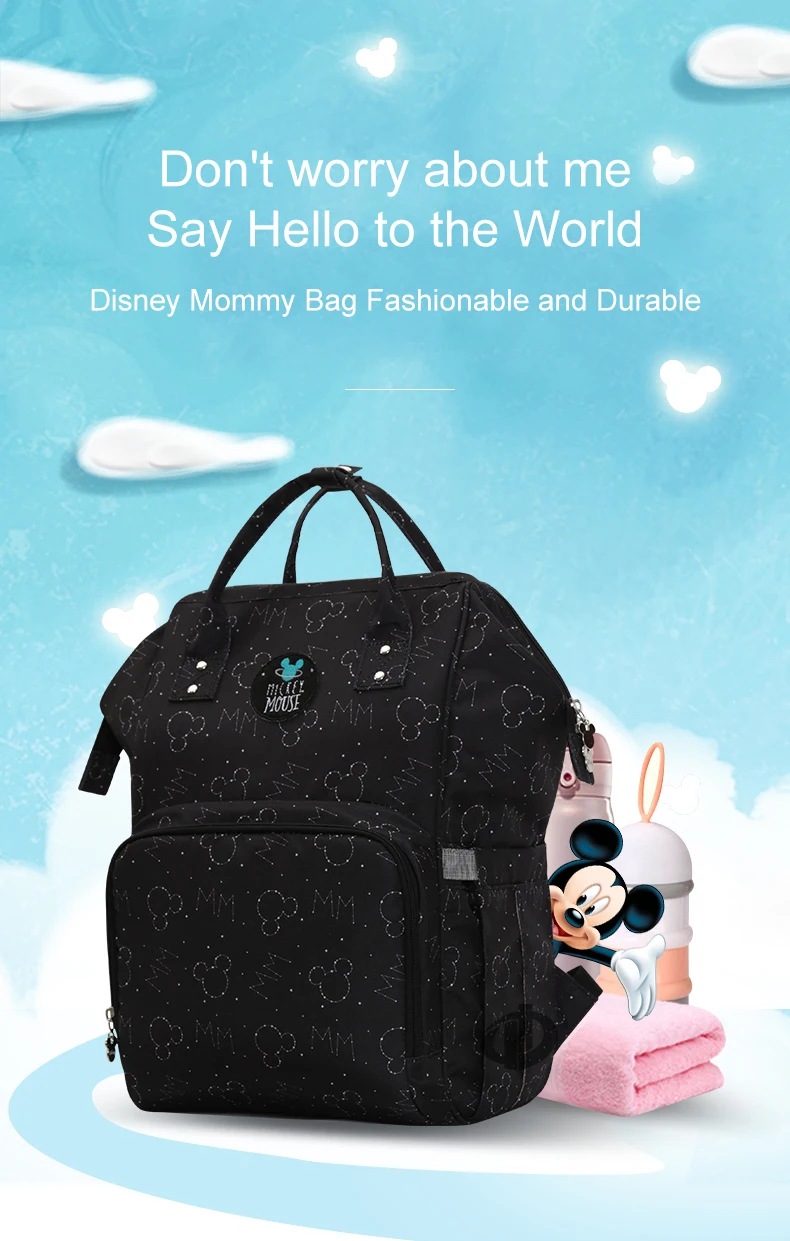 Disney сумки для ухода за материнством для мамы USB детские пеленки сумка органайзер водонепроницаемый рюкзак для коляски Дисней мама пеленания Влажные Сумки