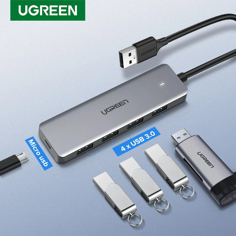 Ceny Ugreen USB 3.0 HUB rozdzielacz multi USB 3 USB3.0 Port z mikro ładowania dla MacBook powierzchni Pro 6 komputer stancjonarny akcesoria USB HUB