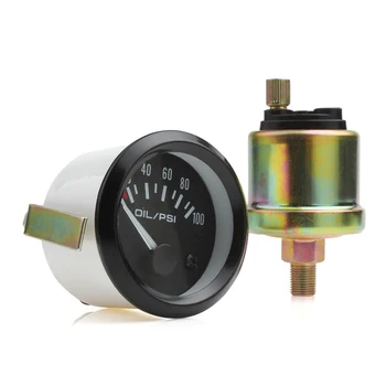 

2Inch Pressure Gauge Oil guage Pressure Gauge PSI Press 0 - 100PSI for automobile pro truch White Light