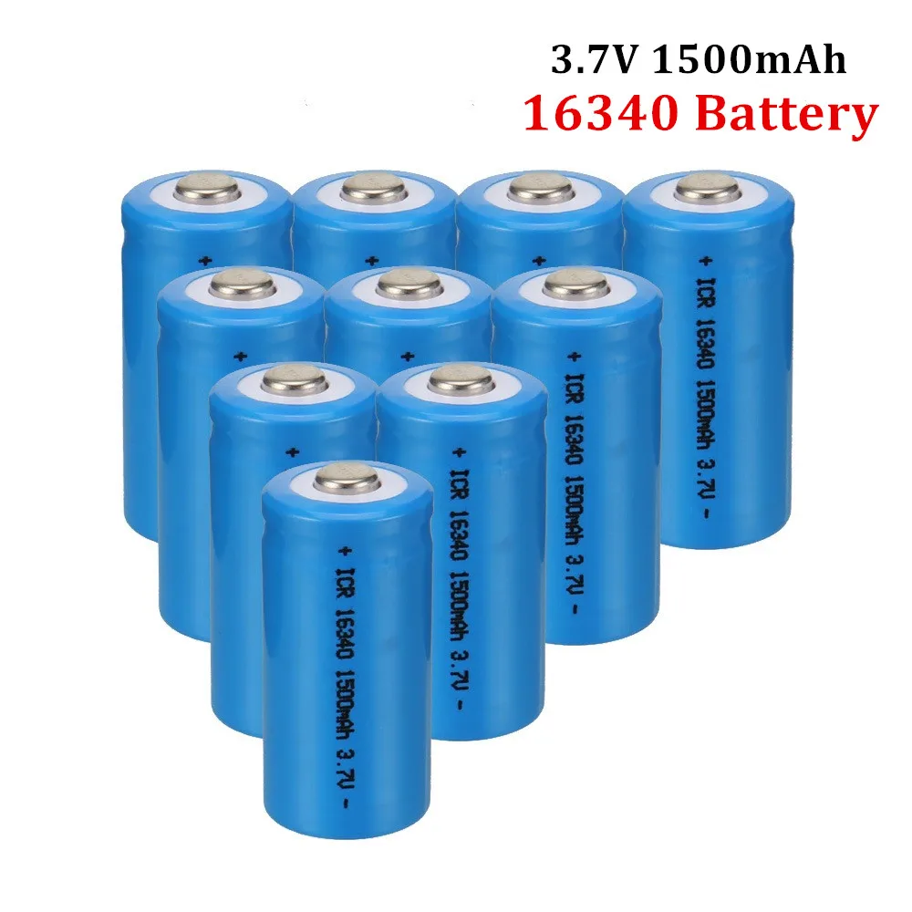 20Pcs 1500Mah Ricaricabile 3.7V Li-Ion 16340 Batterie Cr123A Batteria Led Torcia Caricabatterie Da Viaggio Per 16340 Cr123A