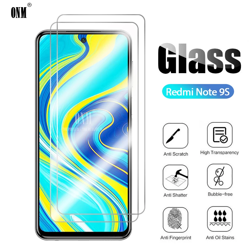 2 шт. закаленное стекло Note 9S для Xiaomi Redmi 9 Защитная пленка экрана Pro Max|Защитные