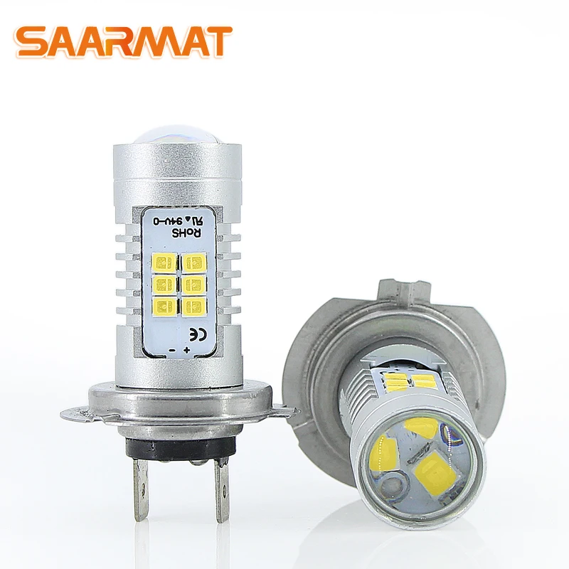 2 * Светодиодные противотумансветильник H7 s 21SMD светодиодсветодиодный автомобильные Стайлинг Авто Высокая мощность дневные ходовые огни DRL Лампа 6000K белый кристалл синий @ 12 В