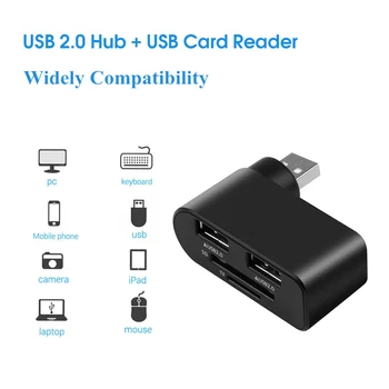 

KEBIDU USB 2.0 HUB Splitter High Speed Power Interface SD TF Card Reader for MacBook Air computer laptop accessories USB HUB