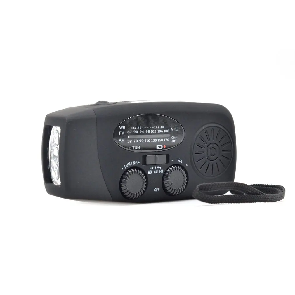 

Solar Hand-cranked Radio With Flashlight Charging Radio Usb Interface Digital Display 3 Led Waterproof