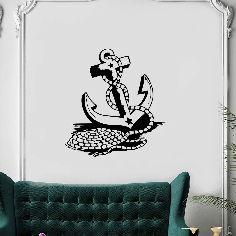 

Viking Pirate Anchor Home And Decor entrance Vinyl Wall Stickers Kid`s Room Decals For Sofa Background Mural cx544