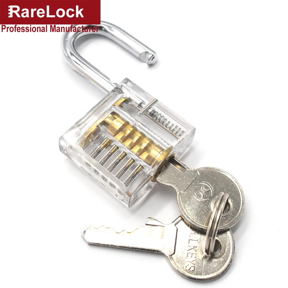 Rarelock мебель прозрачный замок Видимый вырез практика навесной замок обучение выбрать мастерство для слесаря с латунными ключами MMS322 aa