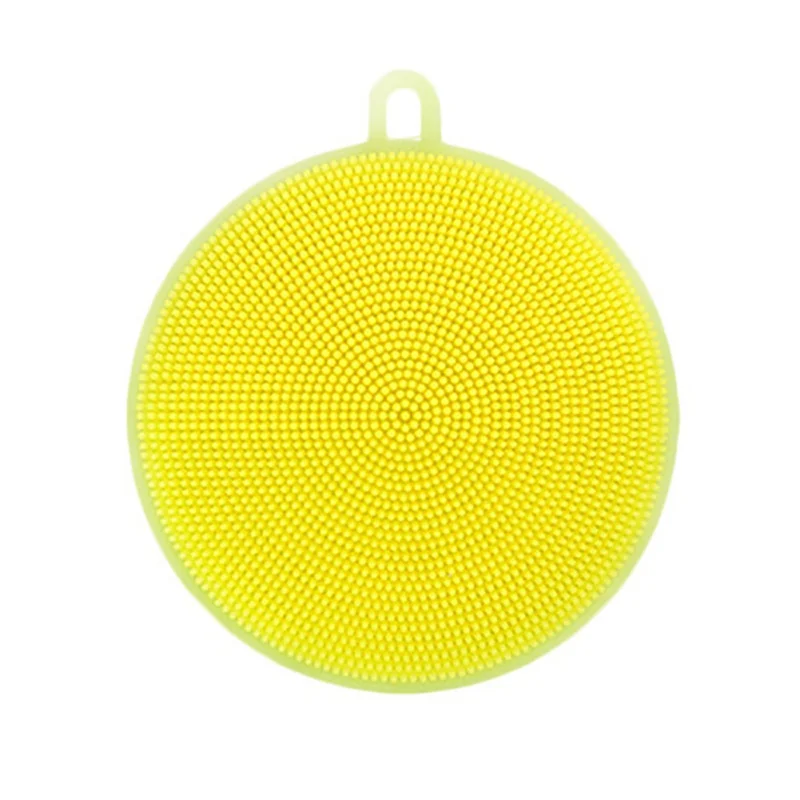 Yellow Многофункциональная силиконовая круглая щетка для мытье овощей и фруктов, чистящий посудомоечный прибор, товары для дома - Цвет: Yellow
