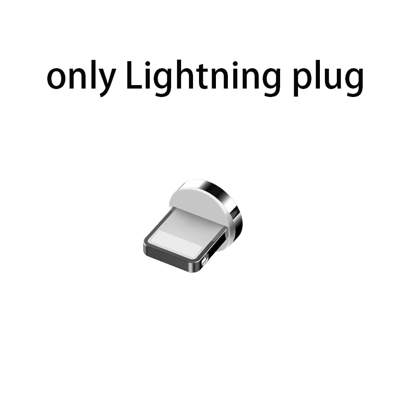 lightning plug Swalle 3A Магнитный usb кабель с адаптером для смартфона Быстрый кабель синхронизации данных и зарядки Micro USB C зарядный кабель с Светодиодный индикатор - Цвет: lightning plug
