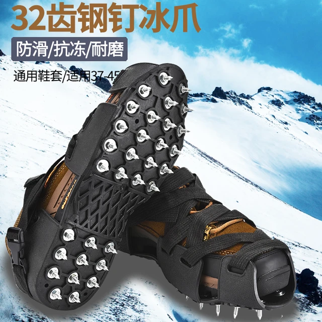 1 Pair 32 Studs Anti-skid Ice Gripper Spike Winter Fishing Anti-slip Snow  Spikes Grips Cleats Over Shoes Covers Crampon - Fishing Waders - AliExpress