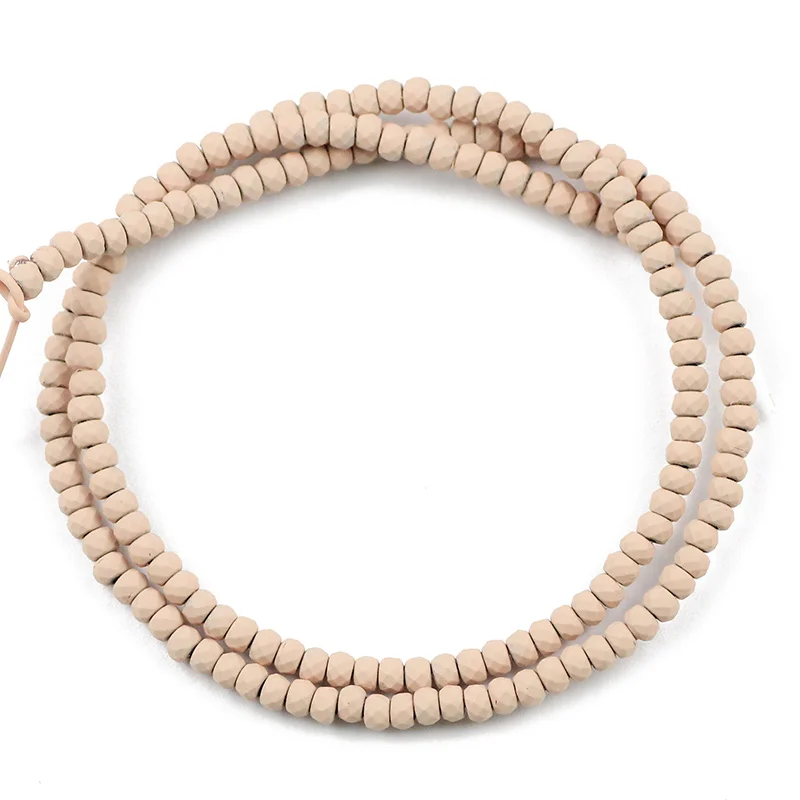 Light brown JHNBY 3x2 мм граненый плоский круглый гематит натуральный камень радужные резиновые разделители свободные бусины для изготовления ювелирных изделий 1" Diy Браслеты - Цвет: Light brown