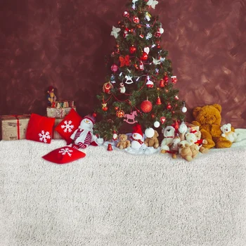 

Laeacco Photography Backdrops Christmas Tree Gift Baby Toys Blanket Party Child Photographic Background Photocall Photo Studio