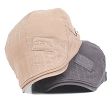 Летние модные мужские хлопковые береты плоская шляпа с вышивкой х/б козырек кепки винтажные плоские повседневные береты для мужчин регулируемый