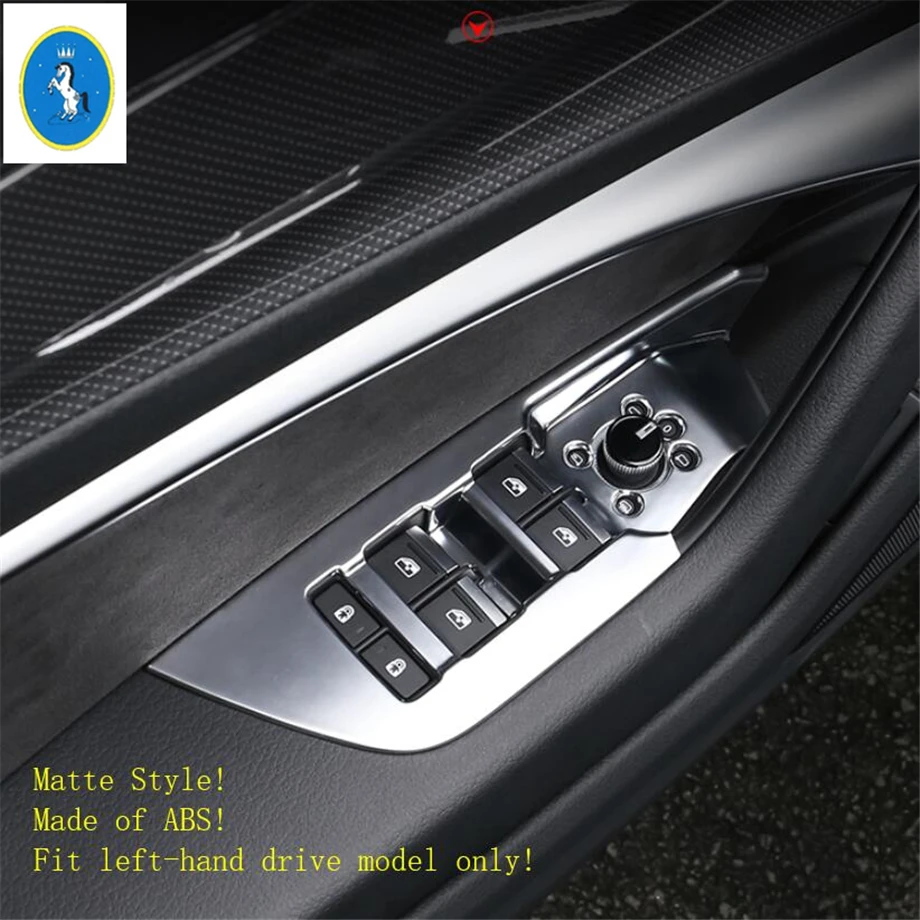 Yimaautotrims авто аксессуар внутренняя дверная ручка держатель окно лифт кнопка переключатель крышка отделка 4 шт. ABS подходит для Audi A6 C8