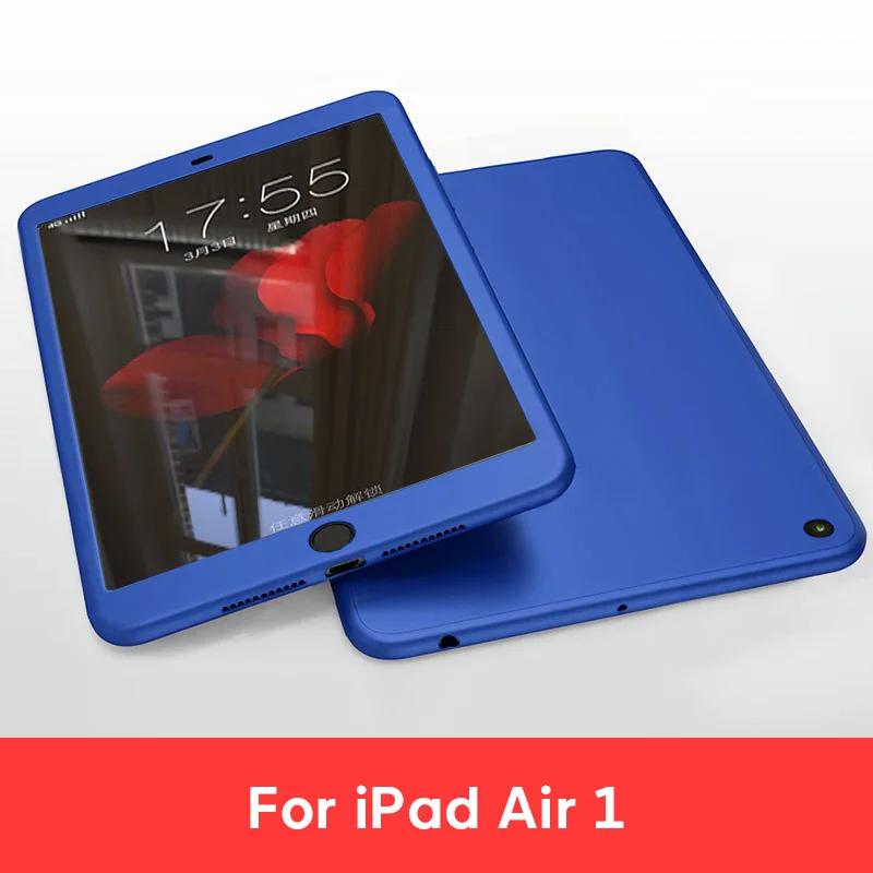 For iPad Air 1 NV Силиконовые 360 Полное покрытие чехол для ipad 9,7 чехол для ipad 10,2 для ipad mini, 4, 5, чехол для ipad Pro 10,5 воздуха на возраст 1, 2, 3, со стеклом - Цвет: For iPad Air 1 NV