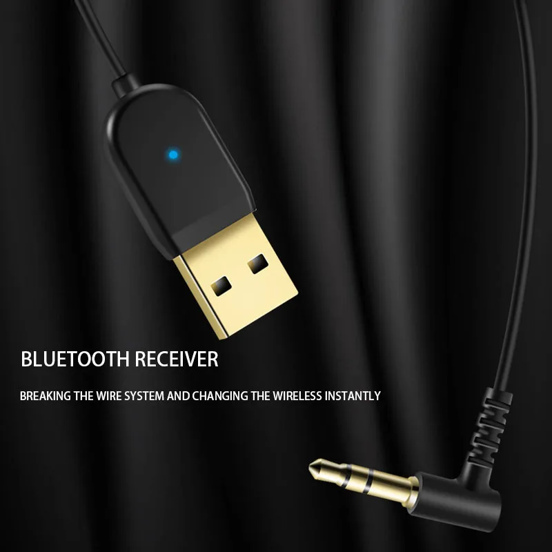 USB Bluetooth 5,0 адаптер аудио кабель для автомобиля вспомогательный приемник динамик Bluetooth адаптер кабель программный ключ музыкальный передатчик Портативный