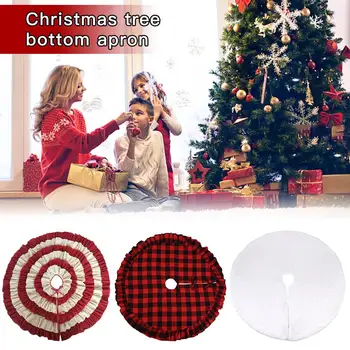 

Christmas Tree Skirt Aprons Ruffled Edge Round Christmas Tree Carpet Christmas Decorations For Home New Year Xmas Decor
