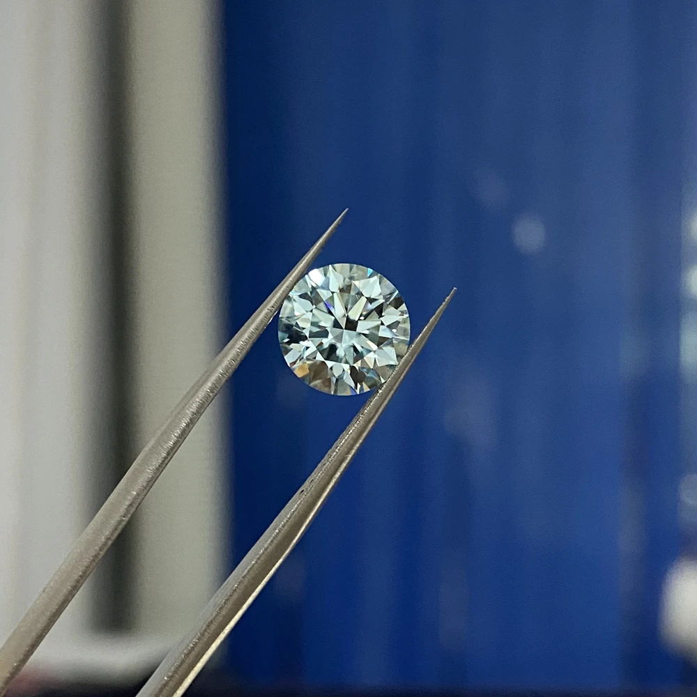 

Meisidian Newest Excellent Cut Grown Diamond Stone VVS1 2 Karat 8mm Aquamarine Moissanite Price Per Carat