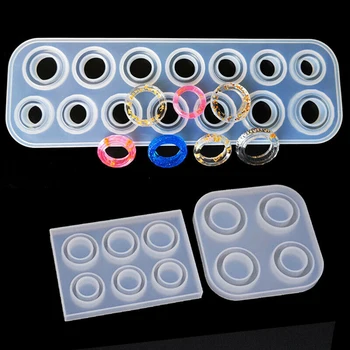 

6/14 Hole Rings Mold Crystal Epoxy Mould Epoxy Resin For Jewelry Making Handmade DIY Making Ring Jewelry Silicone Mold