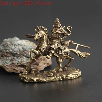 

Brass horse riding, Guangong ornament, bronze statue, Guanyu Broadsword