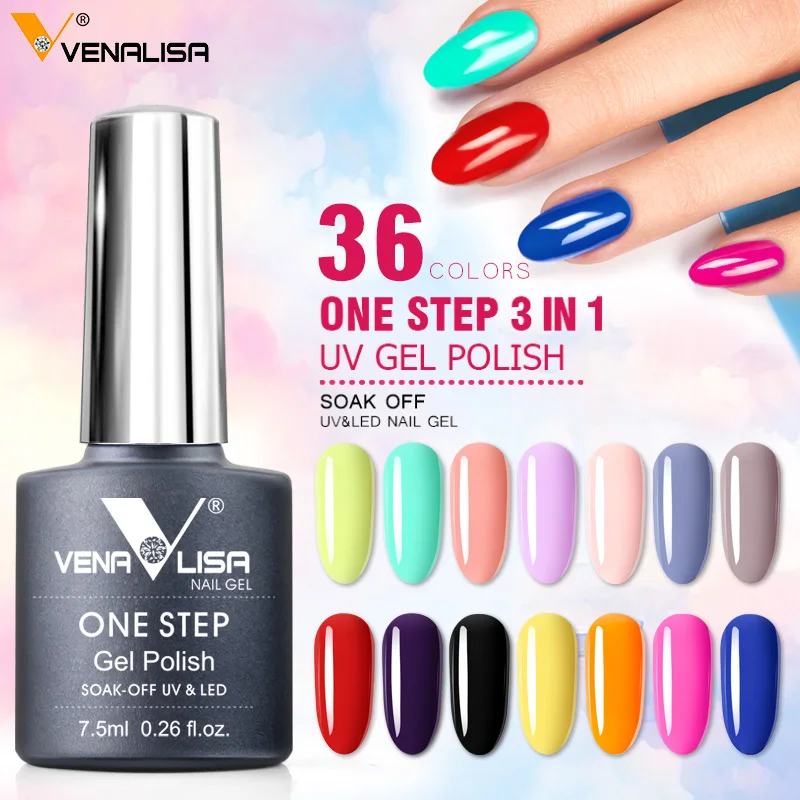  2020 new nail gel polish venalisa 7.5ml one step color gel nail polish 36 colors soak off varish no