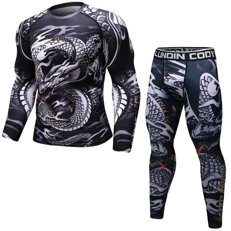 MMA Rashguard Jiu Jitsu Fitness Men Boxing Jerseys BJJ KickBoxing Set Muay Thai Shorts Gym T shirt Pants Sportsuit