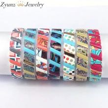 5 pçs, esmaltado elástico pulseira tila telha arco-íris pulseiras artesanal multicolorido frisado jóias empilhável telha pulseira manguito feminino