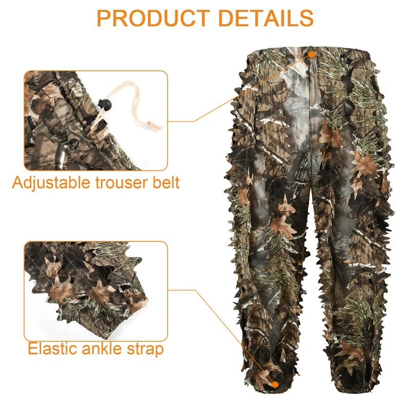 Maple Leaf Bionic Ghillie Suit Hooded Hunting Clothes CS Breathable Outdoor Birdwatching Forest Hunting Tactical Airsoft Gear