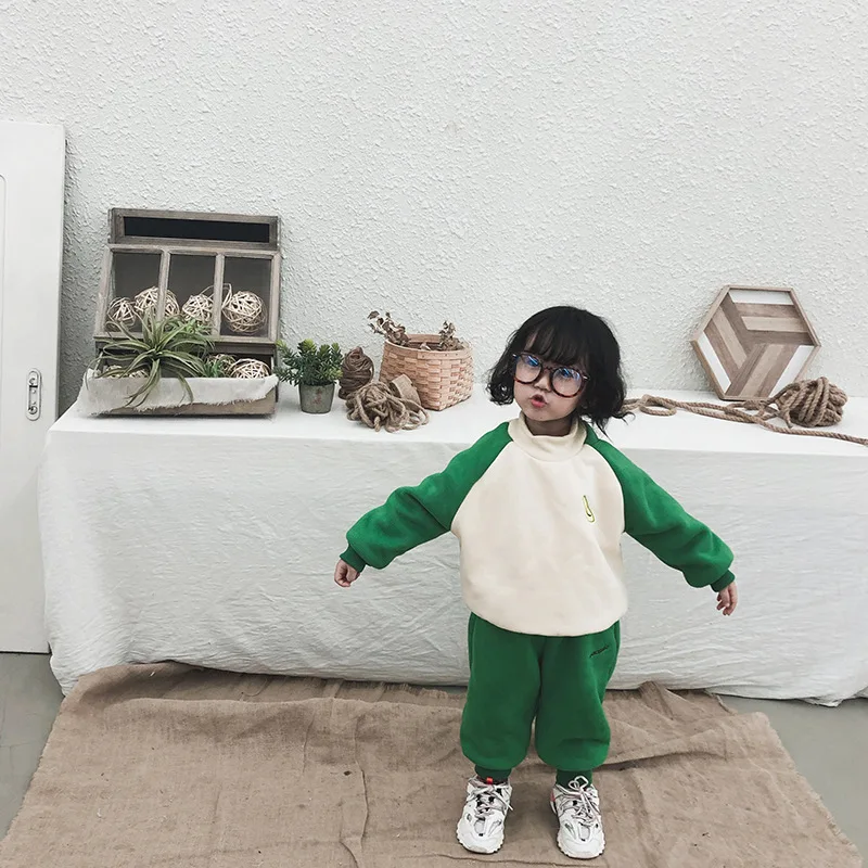 pic Стильный комплект из 2 предметов для мальчиков и девочек, толстовка+ длинные штаны, детские костюмы, 2-7 лет - Цвет: pic