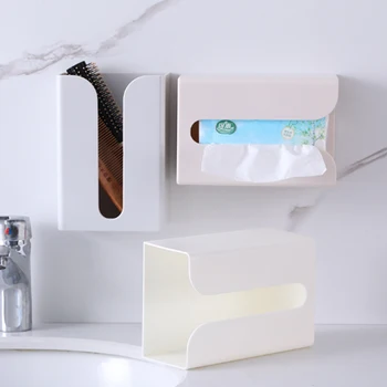 

Multi-function Portable Wall Mounted Toilet Paper Rack / Desk Rack / Kitchen Tissue Box Paper Holder Storage Box Organizer