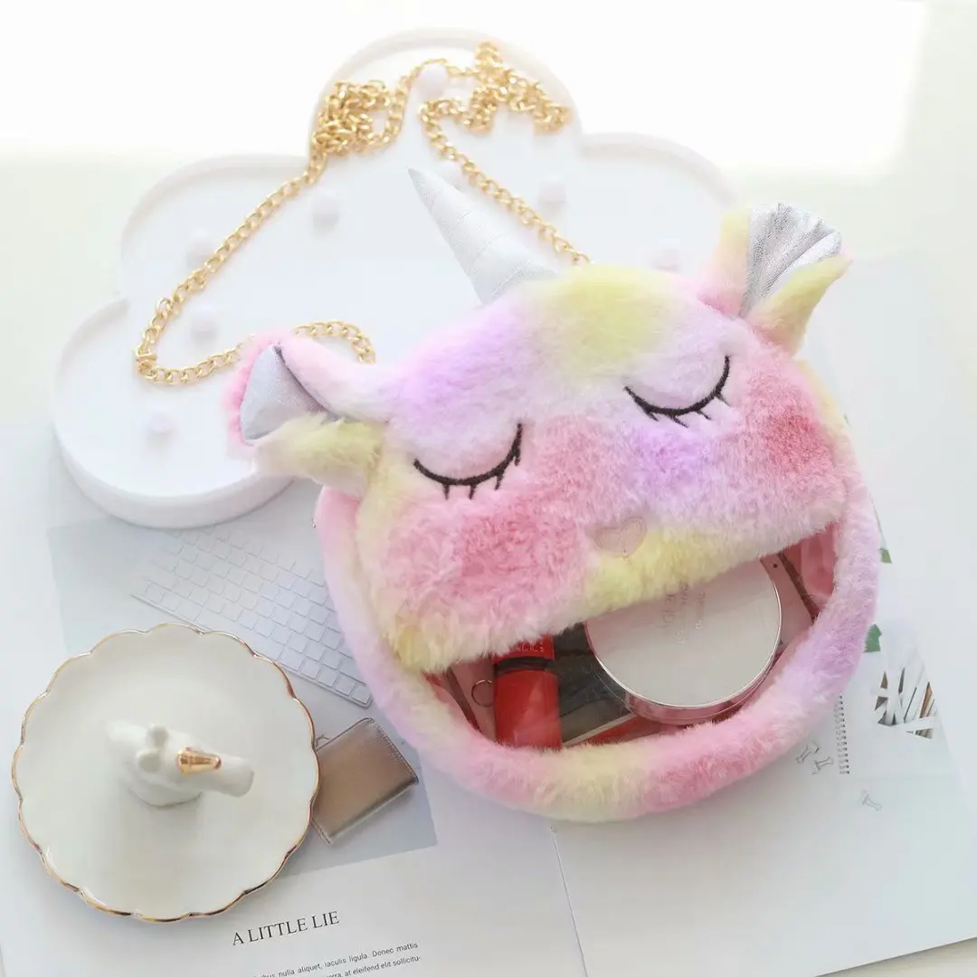 1 шт. креативные животные Радуга Единорог плюшевая круглая косметичка Kawaii макияж рюкзак сумка через плечо милый подарок новинка 17-21 см