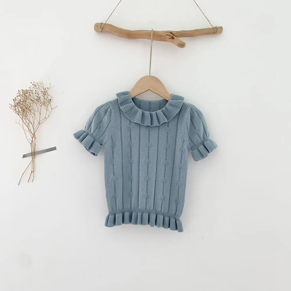 Children's Cotton Collar Blouse Cotton Blouse Girl Ruffle Shirt