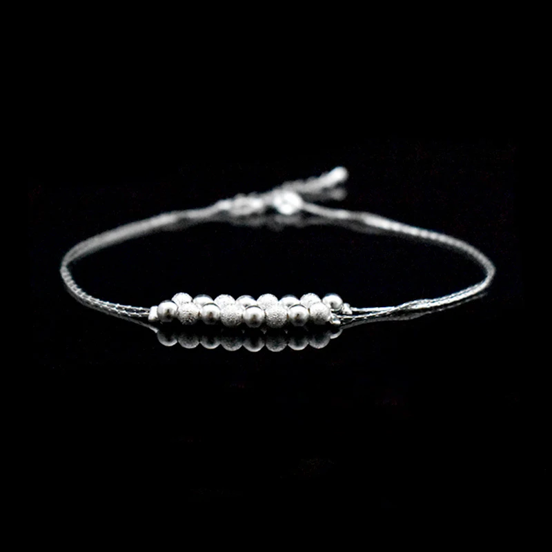 Double Layer Ball Bead Women Anklet 925 Sterling Silver Frosted Beads Pendant Foot Chain Beach Anklets Bracelet Jewelry anklet bracelets,silver anklets,ankle chain