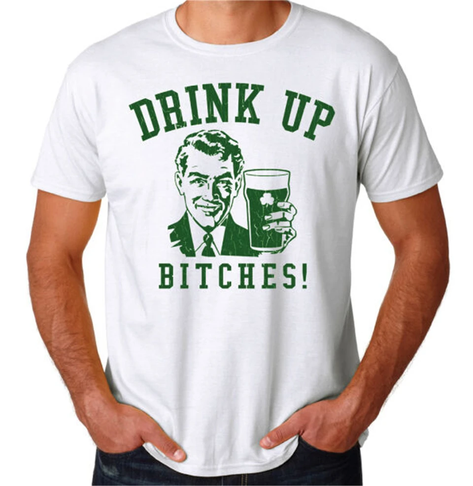 Вечерние мужские футболки с круглым вырезом Drink Up Bitches|Футболки| |