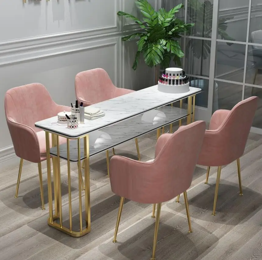 Nail table chair, table and chair set special price economy combination simple modern european style simple small nail table special price processing economical modern nail table double table and chair set