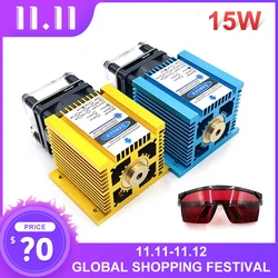 Graveur Laser CNC 15w 40mm/51mm, Module Laser à mise au point fixe PWM/TTL pour Machine à graver sur bois de bricolage 
