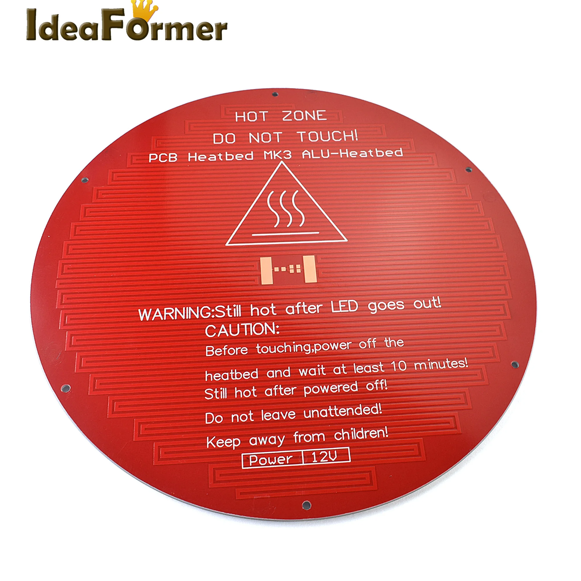 3d принтер MK3 алюминиевая печатная плата Тепловая кровать RepRap AL-PCB Круглая Пластина 220 мм Тепловая кровать для деталей 3d принтера