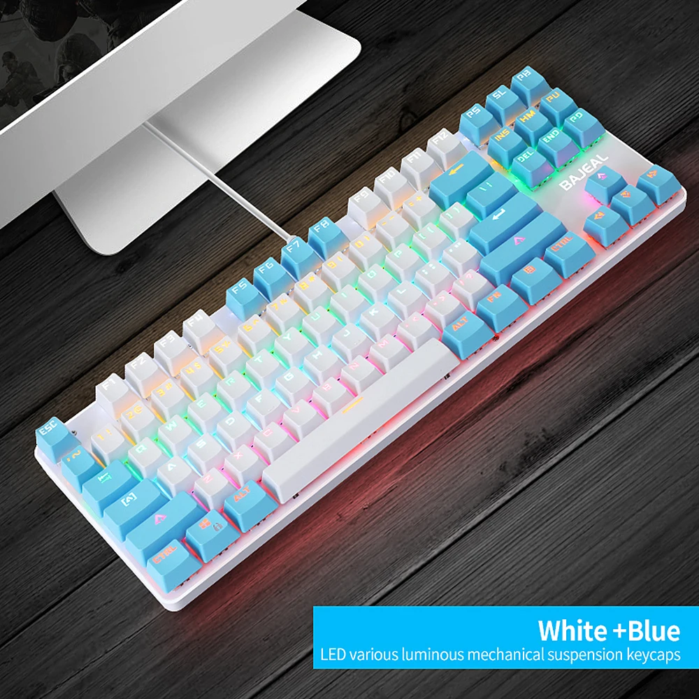 BAJEALK10087KeysWiredGamingMechanicalKeyboardMixedLight