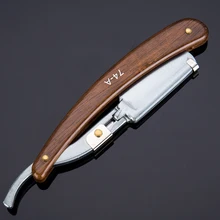 Деревянная Мужская Парикмахерская бритва для бритья волос, парикмахерские инструменты из нержавеющей стали, прямая бритва